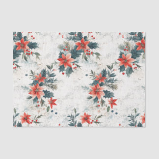 ヴィンテージクリスマスポイントと葉 薄葉紙