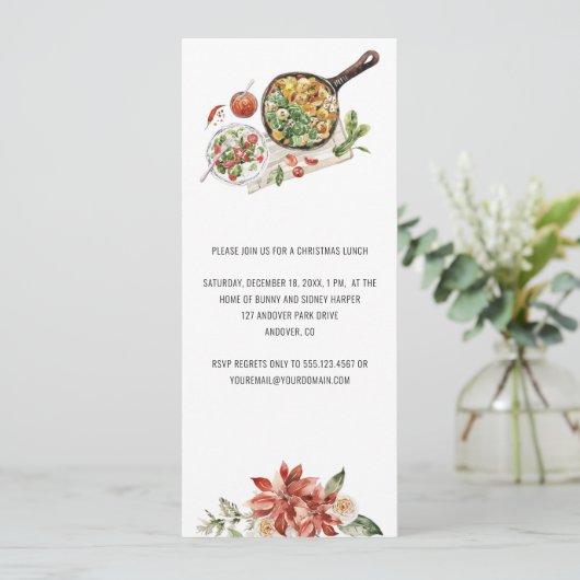 ヴィンテージクリスマスポイントセティアエバーグリーンランチ  招待状 (スタンド正面)