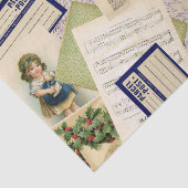 ヴィンテージクリスマスポストカードコラージュティッシュペーパー 薄葉紙 (詳細)