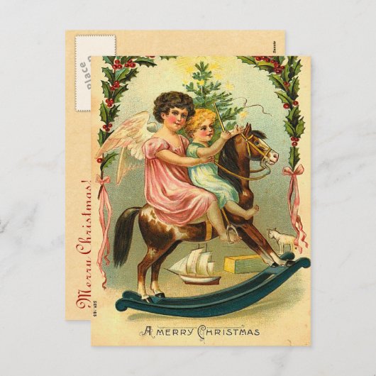 ヴィンテージクリスマスポストカード シーズンポストカード (正面/裏面)