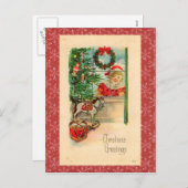 ヴィンテージクリスマスポストカード シーズンポストカード (正面/裏面)