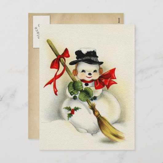 ヴィンテージクリスマスポストカード シーズンポストカード (正面/裏面)