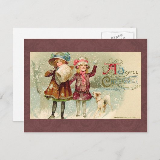 ヴィンテージクリスマスポストカード シーズンポストカード (正面/裏面)