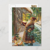 ヴィンテージクリスマスポストカード シーズンポストカード (正面/裏面)