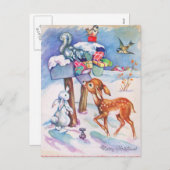 ヴィンテージクリスマスポストカード シーズンポストカード (正面/裏面)