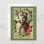 ヴィンテージクリスマスポストカード シーズンポストカード (正面/裏面)