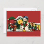 ヴィンテージクリスマスポストカード シーズンポストカード (正面/裏面)