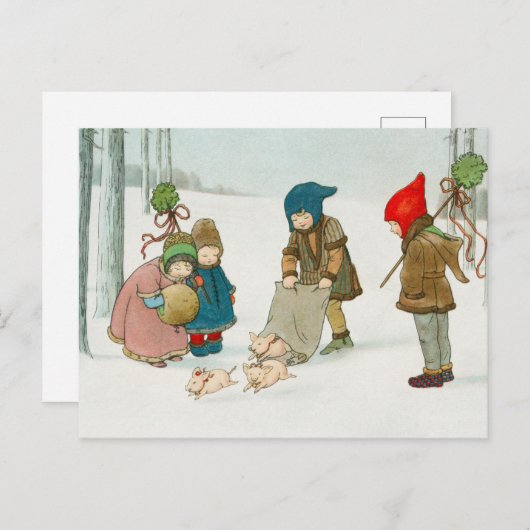 ヴィンテージクリスマスポストカード シーズンポストカード (正面/裏面)