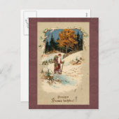 ヴィンテージクリスマスポストカード シーズンポストカード (正面/裏面)