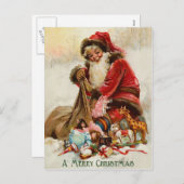 ヴィンテージクリスマスポストカード シーズンポストカード (正面/裏面)