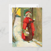 ヴィンテージクリスマスポストカード シーズンポストカード (正面/裏面)