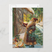 ヴィンテージクリスマスポストカード シーズンポストカード (正面/裏面)