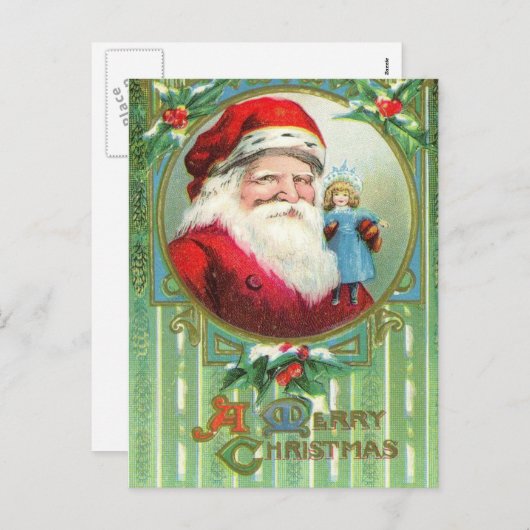 ヴィンテージクリスマスポストカード シーズンポストカード (正面/裏面)