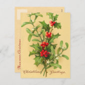 ヴィンテージクリスマスポストカード シーズンポストカード (正面/裏面)