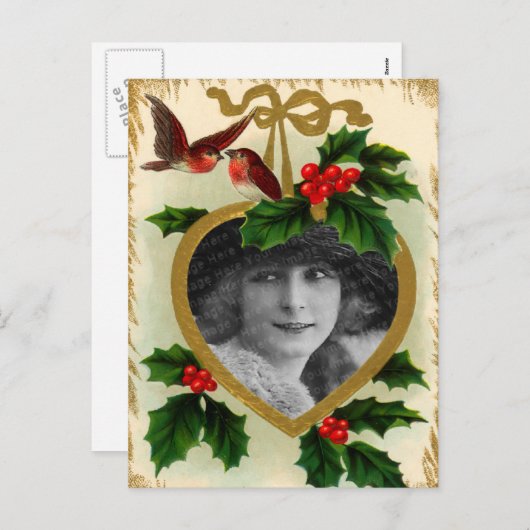 ヴィンテージクリスマスポストカード シーズンポストカード (正面/裏面)