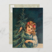 ヴィンテージクリスマスポストカード シーズンポストカード (正面/裏面)