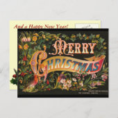 ヴィンテージクリスマスポストカード シーズンポストカード (正面/裏面)