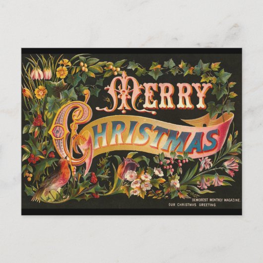 ヴィンテージクリスマスポストカード シーズンポストカード (正面)