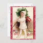ヴィンテージクリスマスポストカード シーズンポストカード (正面/裏面)