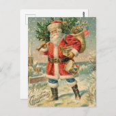 ヴィンテージクリスマスポストカード ポストカード (正面/裏面)