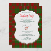 ヴィンテージクリスマスマグレガータータンチェックプレイド 招待状 (正面/裏面)