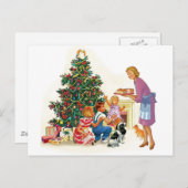 ヴィンテージクリスマスママ&キッズ シーズンポストカード (正面/裏面)