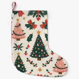 ヴィンテージクリスマスミステルトー&ボーズホリデー スモールクリスマスストッキング