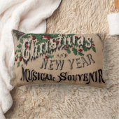 ヴィンテージクリスマスミュージカルのポスター装飾 ランバークッション (ブランケット)