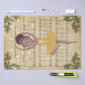 ヴィンテージクリスマスミュージックとバレリーナ 薄葉紙 (クラフト)