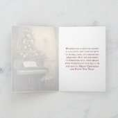 ヴィンテージクリスマスミュージックグランドピアノグリーン シーズンカード (内部)