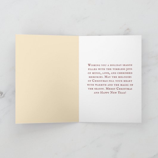 ヴィンテージクリスマスミュージックグランドピアノグリーン シーズンカード (内部)