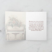 ヴィンテージクリスマスミュージックグランドピアノグリーン シーズンカード (内部)