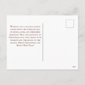 ヴィンテージクリスマスミュージックグランドピアノグリーン シーズンポストカード (裏面)