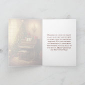 ヴィンテージクリスマスミュージックグランド絵画ピアノ シーズンカード (内部)