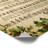 ヴィンテージクリスマスミュージックデクページプリント ポスター (角)