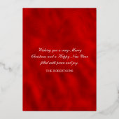 ヴィンテージクリスマスミュージックフランスのホルンレッド金ゴールド 箔シーズンカード (裏面)