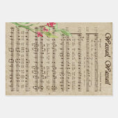 ヴィンテージクリスマスミュージックラッピング紙シート ラッピングペーパーシート (正面3)