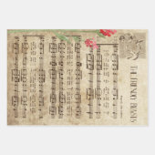 ヴィンテージクリスマスミュージックラッピング紙シート ラッピングペーパーシート (正面3)