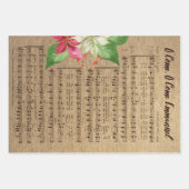 ヴィンテージクリスマスミュージックラッピング紙シート ラッピングペーパーシート (正面)