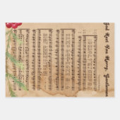 ヴィンテージクリスマスミュージックラッピング紙シート ラッピングペーパーシート (正面3)