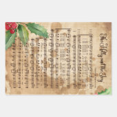 ヴィンテージクリスマスミュージックラッピング紙シート ラッピングペーパーシート (正面2)