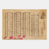 ヴィンテージクリスマスミュージック ラッピングペーパーシート (正面)