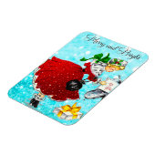 ヴィンテージクリスマスメイルボックス赤いグリッター女の子 マグネット (左側)