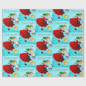 ヴィンテージクリスマスメイルボックス赤いグリッター女の子 ラッピングペーパー (フラット)