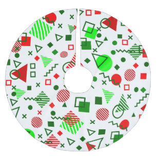 ヴィンテージクリスマスメンフィス1990年代ホワイト ブラッシュドポリエステルツリースカート