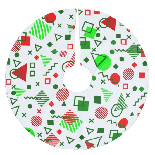 ヴィンテージクリスマスメンフィス1990年代ホワイト ブラッシュドポリエステルツリースカート (正面)