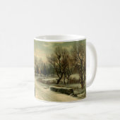 ヴィンテージクリスマスモーニングウィンターランドスケープ コーヒーマグカップ (正面右)