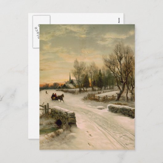 ヴィンテージクリスマスモーニングスススリグ シーズンポストカード (正面/裏面)