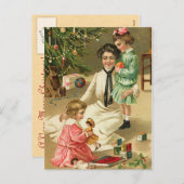 ヴィンテージクリスマスモーニングポストカード シーズンポストカード (正面/裏面)
