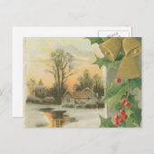 ヴィンテージクリスマスモーニング冬の風景 シーズンポストカード (正面/裏面)